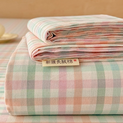 91家纺网 家纺一手货源 找家纺 （总）晓时候 2025新款100%全棉色织水洗棉床单全棉床单纯棉床单