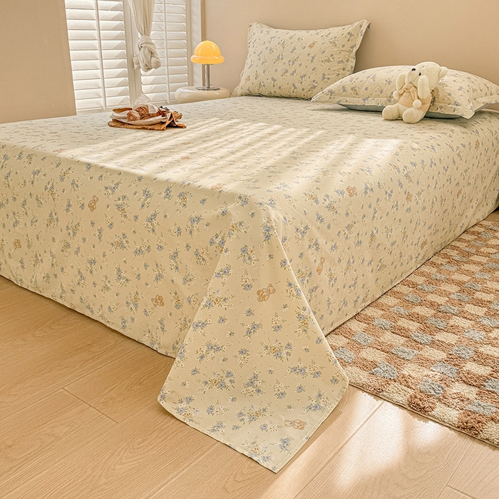 91家纺网 家纺一手货源 找家纺 绵庭家纺 2025新款12868全棉套件单品系列二单床单 雅国漫游-蓝