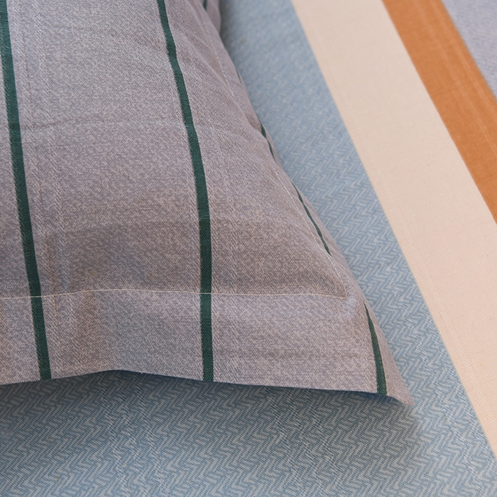 91家纺网 家纺一手货源 找家纺 润淳家居 2025新款老粗布三件套及单品 条致 蓝