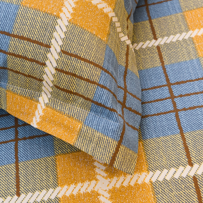 91家纺网 家纺一手货源 找家纺 润淳家居 2025新款老粗布三件套及单品 欢乐格 黄