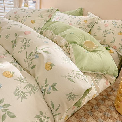 绵庭家纺 2025新款12868全棉套件单品系列二四件套 轻婉花语