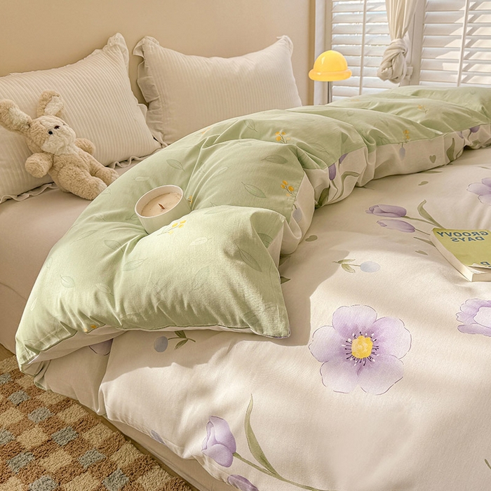 91家纺网 家纺一手货源 找家纺 绵庭家纺 2025新款12868全棉套件单品系列二单被套 奇异花朵