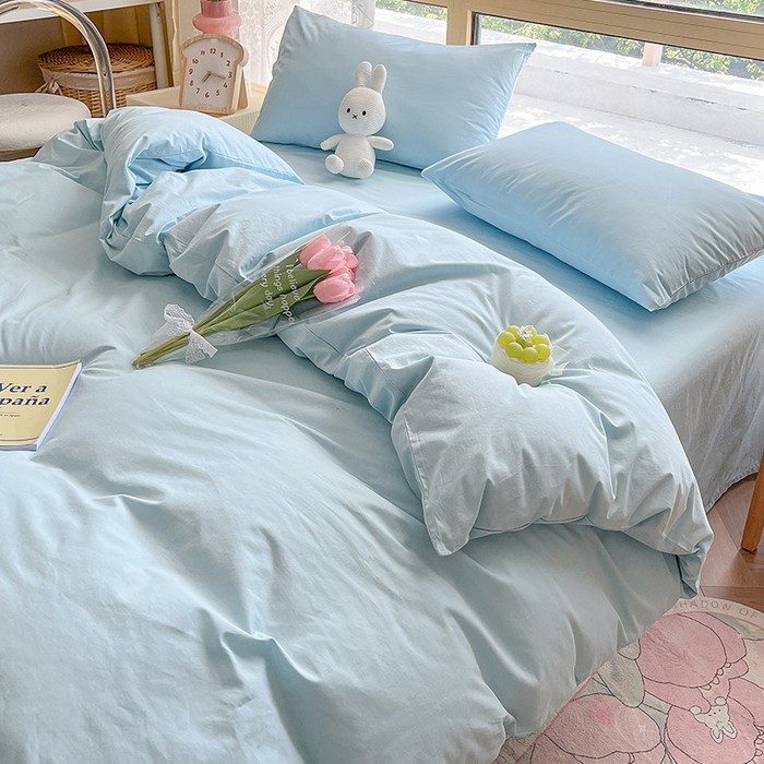 91家纺网 家纺一手货源 找家纺 卡巴伦家纺  2025新款40支纯棉A类水洗棉四件套风格1 晨雾兰