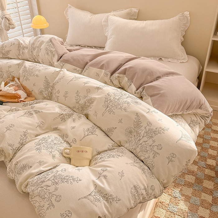 91家纺网 家纺一手货源 找家纺 绵庭家纺 2025新款12868全棉套件单品系列二单被套 苏夏觅影