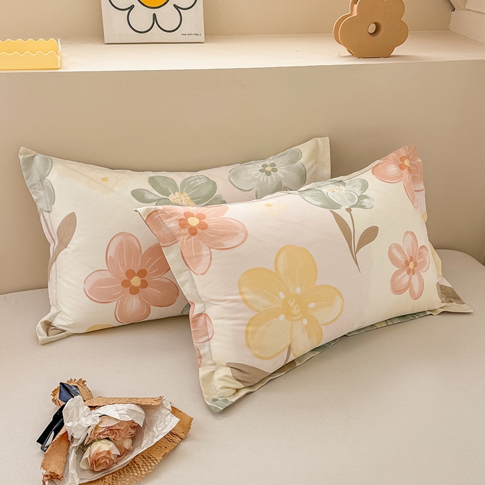 91家纺网 家纺一手货源 找家纺 绵庭家纺 2025新款12868全棉套件单品系列二单枕套 优朵