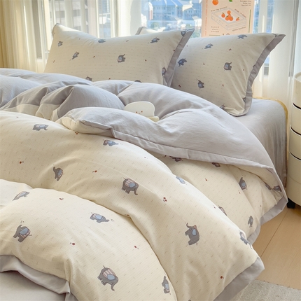 兄弟坊 2025新款小清新四层纱印花四件套 樱桃小象