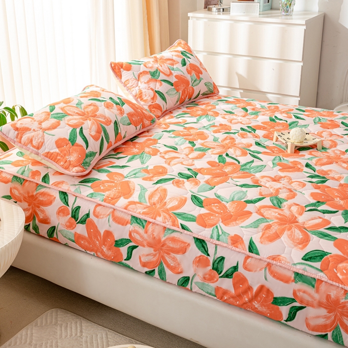 91家纺网 家纺一手货源 找家纺 云玲时尚 2025新款三防磨毛防水夹棉单人枕套 繁花似锦