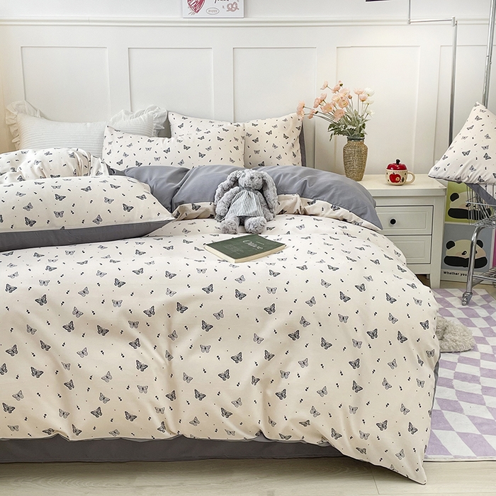 91家纺网 家纺一手货源 找家纺 汣沐生活 2025新款针织棉印花款四件套 梦星河