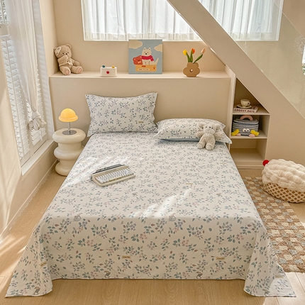 绵庭家纺 2025新款12868全棉套件单品系列二单床单 温暖思绪