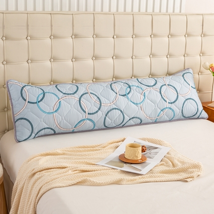 云玲时尚 2025新款三防磨毛防水夹棉双人长枕套 开心圆圈