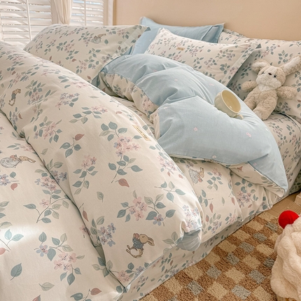 绵庭家纺 2025新款12868全棉套件单品系列二四件套 温暖思绪