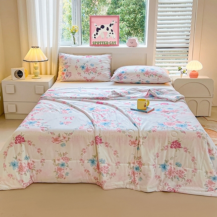 91家纺网 家纺一手货源 找家纺 （总）欢乐季  2025新款7A抗菌凉感丝大豆夏被