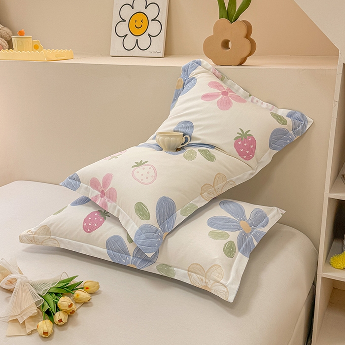 91家纺网 家纺一手货源 找家纺 绵庭家纺 2025新款12868全棉套件单品系列二单枕套 伊恋花韵