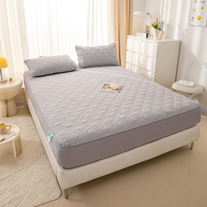 91家纺网 家纺一手货源 找家纺 云玲时尚 2025新款三防磨毛防水夹棉单人枕套 浅灰