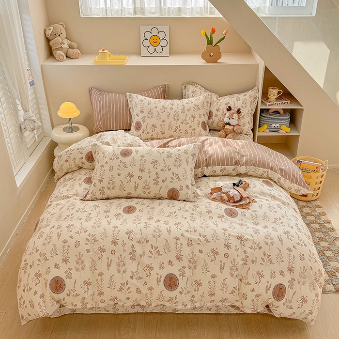 91家纺网 家纺一手货源 找家纺 绵庭家纺 2025新款12868全棉套件单品系列二四件套 烟染秋色