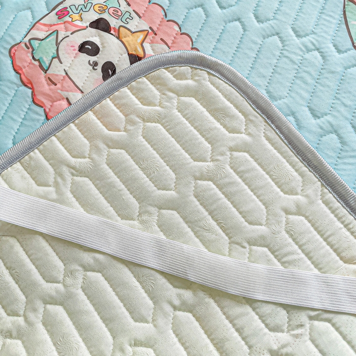 91家纺网 家纺一手货源 找家纺 富馨莱 2025新款A类凉感丝空气纤维凉席学生款 熊猫宝宝