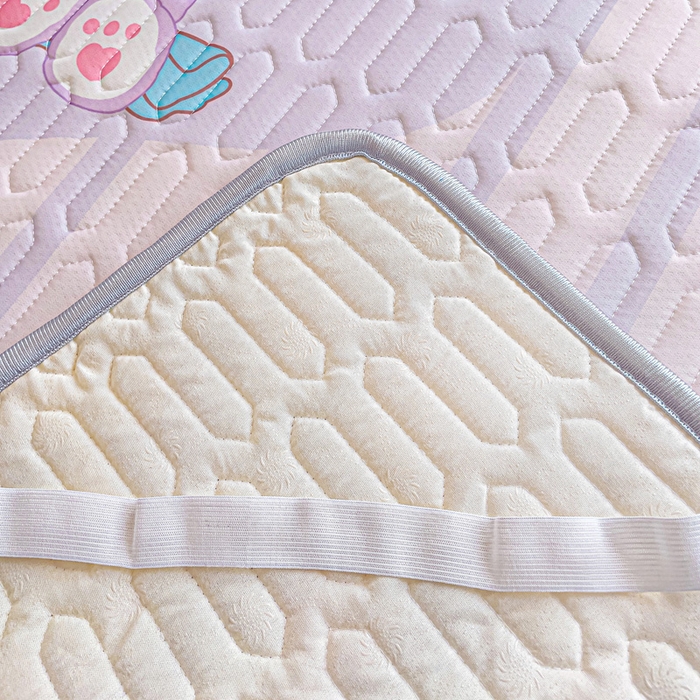 91家纺网 家纺一手货源 找家纺 富馨莱 2025新款A类凉感丝空气纤维凉席学生款 菲菲兔-紫