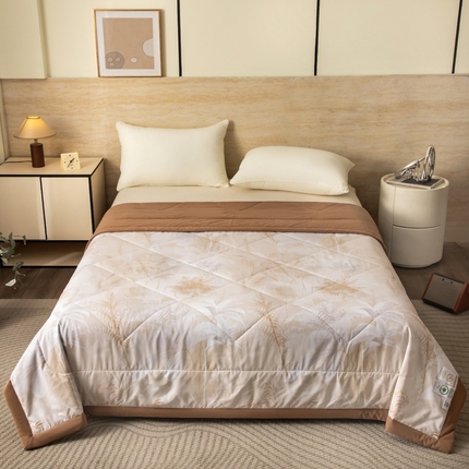 大世界被王  2025新款亲肤舒适佰花锦夏被夏凉被空调被 芳草咖