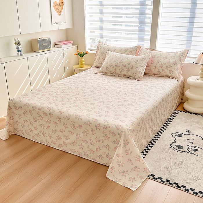 91家纺网 家纺一手货源 找家纺 绵庭家纺 2025新款12868全棉套件单品系列二单床单 若薇