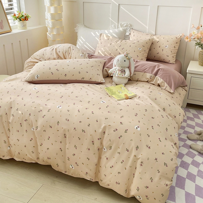 91家纺网 家纺一手货源 找家纺 汣沐生活 2025新款针织棉印花款四件套 舒雅