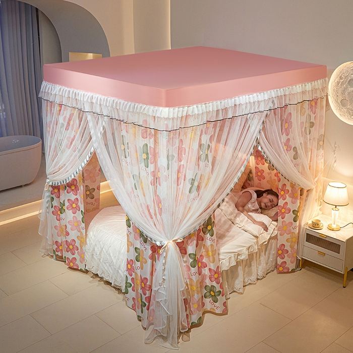 91家纺网 家纺一手货源 找家纺 （总）锦逸家居 2025新款四季款三开门落地床幔蚊帐