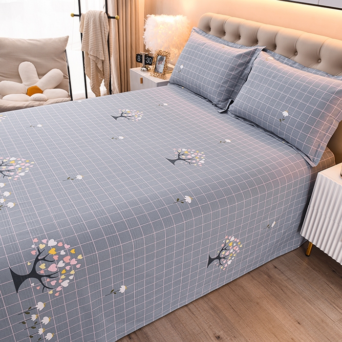 91家纺网 家纺一手货源 找家纺 润淳家居 2025新款老粗布三件套及单品 快乐树 灰