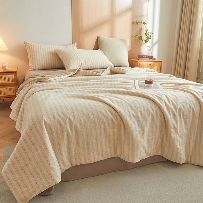 91家纺网 家纺一手货源 找家纺 金喜2025 全棉夏被四件套新疆棉花被全棉床单床笠春秋被-棉花被四件套系列 乐事米