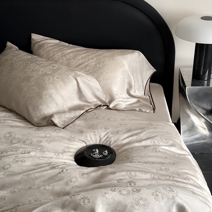 鹿班家居 2025夏季60S莱赛尔提花系列漫月白茶四件套【标准会员-20】 香槟