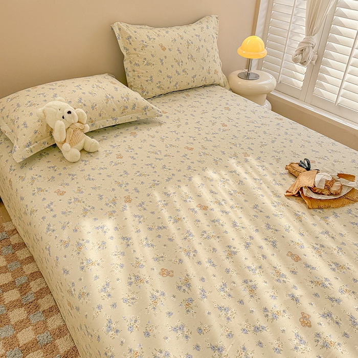 91家纺网 家纺一手货源 找家纺 绵庭家纺 2025新款12868全棉套件单品系列二单床单 雅国漫游-蓝