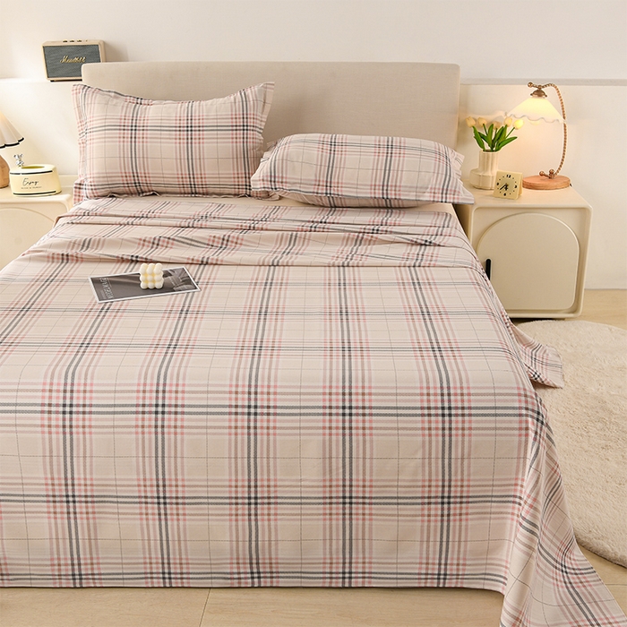 91家纺网 家纺一手货源 找家纺 润淳家居 2025新款老粗布三件套及单品 爱尚格 粉