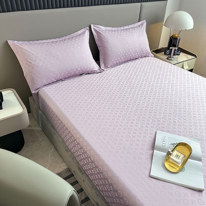 91家纺网 家纺一手货源 找家纺 云玲时尚 2025新款60S提花面料床笠防水隔尿床笠 烟灰紫