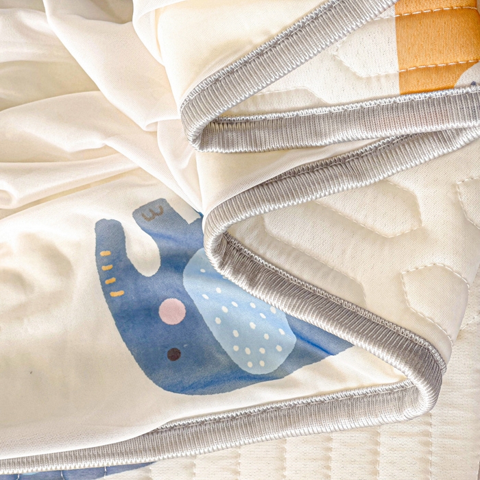 91家纺网 家纺一手货源 找家纺 富馨莱 2025新款A类凉感丝空气纤维凉席床笠款 可爱小像