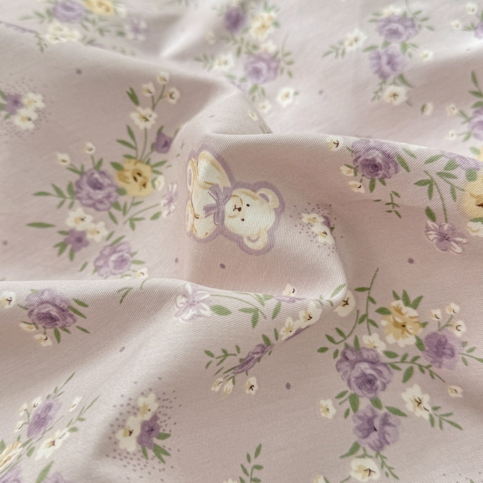 91家纺网 家纺一手货源 找家纺 绵庭家纺 2025新款12868全棉套件单品系列二单枕套 雅园漫游-紫