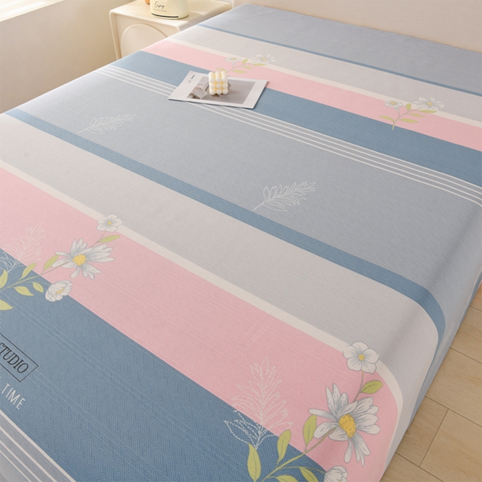 91家纺网 家纺一手货源 找家纺 润淳家居 2025新款老粗布三件套及单品 花簇 粉