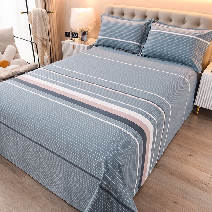 91家纺网 家纺一手货源 找家纺 润淳家居 2025新款老粗布三件套及单品 条纹情怀 灰