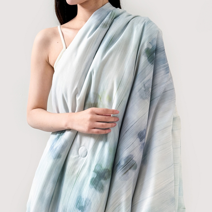 91家纺网 家纺一手货源 找家纺 2025新款仿色织提花数码印花轻奢风水洗棉夏被 琉璃雨-蓝