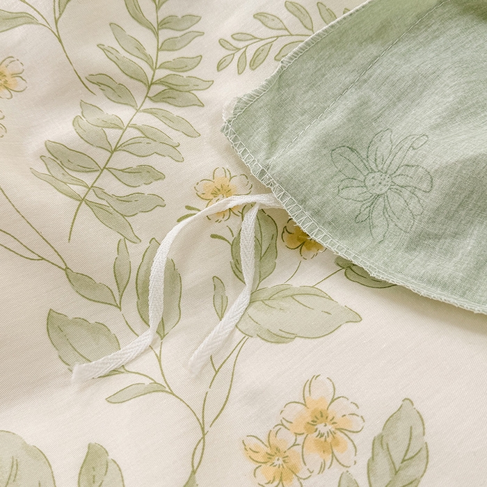 91家纺网 家纺一手货源 找家纺 绵庭家纺 2025新款12868全棉套件单品系列二单被套 叶伴花开