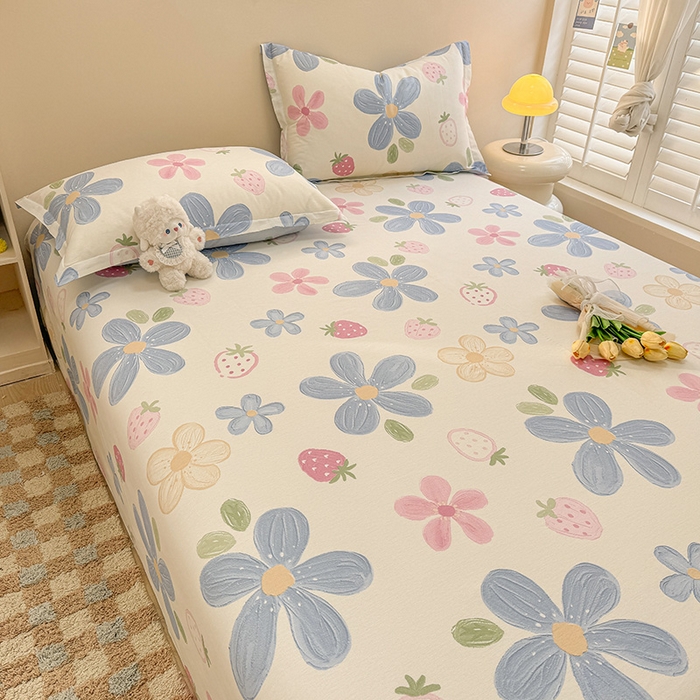 91家纺网 家纺一手货源 找家纺 绵庭家纺 2025新款12868全棉套件单品系列二单床单 伊恋花韵