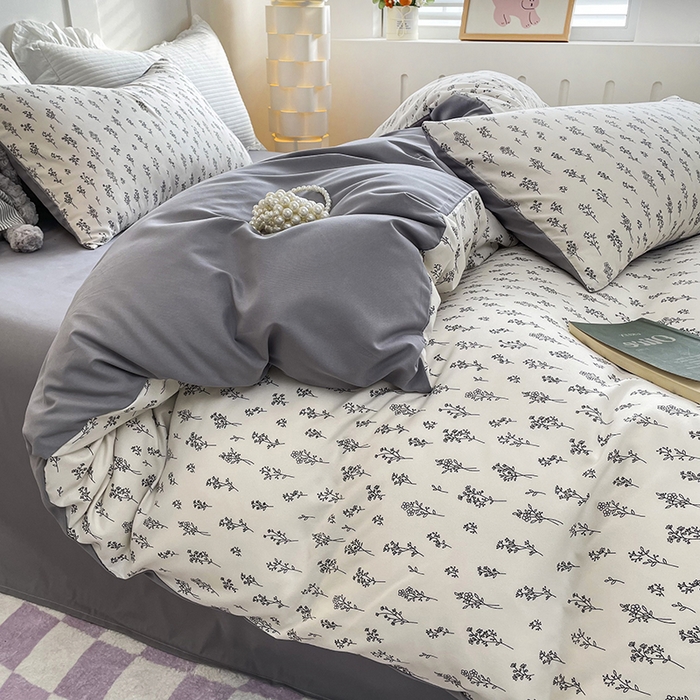 91家纺网 家纺一手货源 找家纺 汣沐生活 2025新款针织棉印花款四件套 小晴天