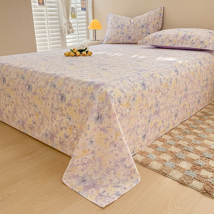 91家纺网 家纺一手货源 找家纺 绵庭家纺 2025新款12868全棉套件单品系列二单床单 香颂蝶舞