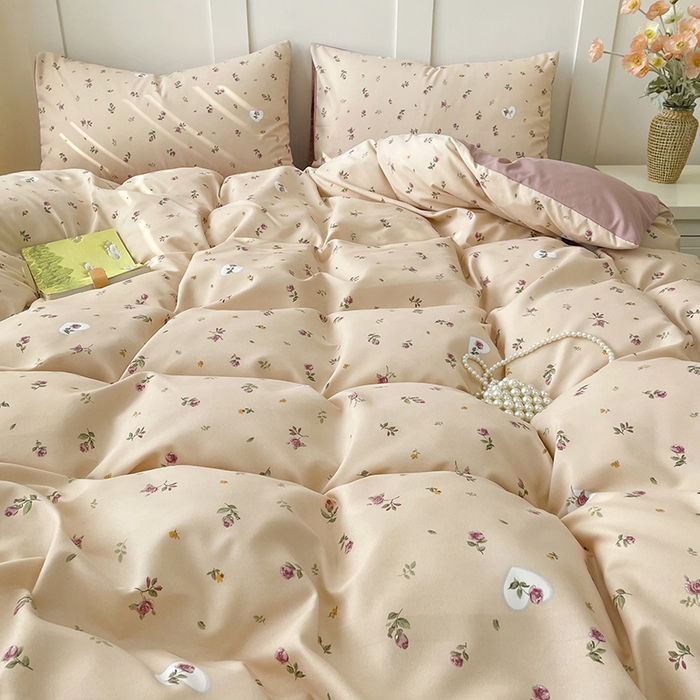 91家纺网 家纺一手货源 找家纺 汣沐生活 2025新款针织棉印花款四件套 舒雅