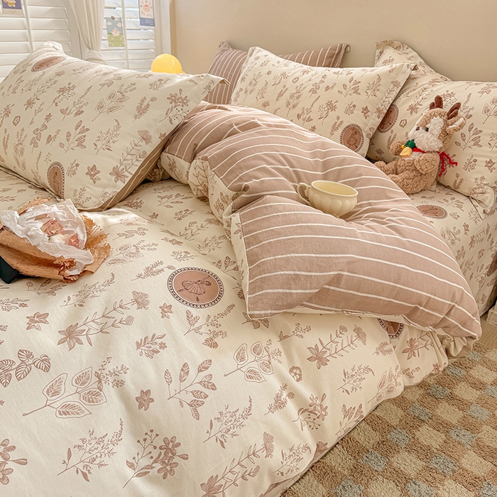 91家纺网 家纺一手货源 找家纺 绵庭家纺 2025新款12868全棉套件单品系列二四件套 烟染秋色