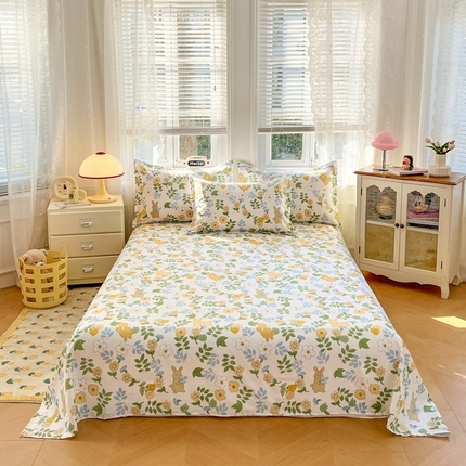 91家纺网 家纺一手货源 找家纺 （总）世爵2025春夏新款全棉纯棉印花系列单床单 床单单件