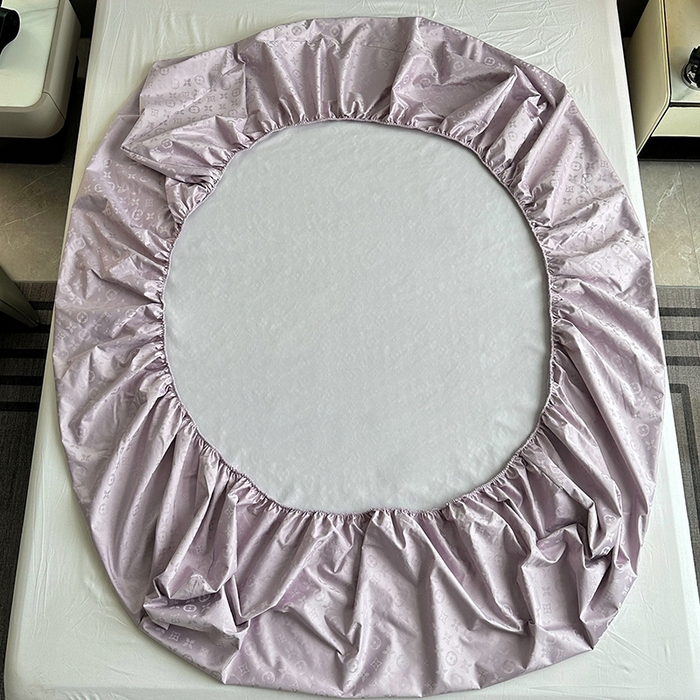 91家纺网 家纺一手货源 找家纺 云玲时尚 2025新款60S提花面料床笠防水隔尿床笠 烟灰紫