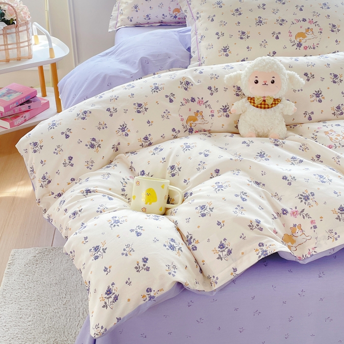 91家纺网 家纺一手货源 找家纺 铭博家纺 新款直播爆款网红全棉四件套13070印花吊边一字绣纯棉被套工艺款 茶派