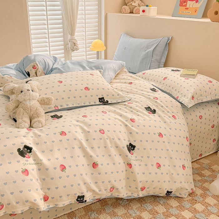 91家纺网 家纺一手货源 找家纺 绵庭家纺 2025新款12868全棉套件单品系列二四件套 甜心蜜趣