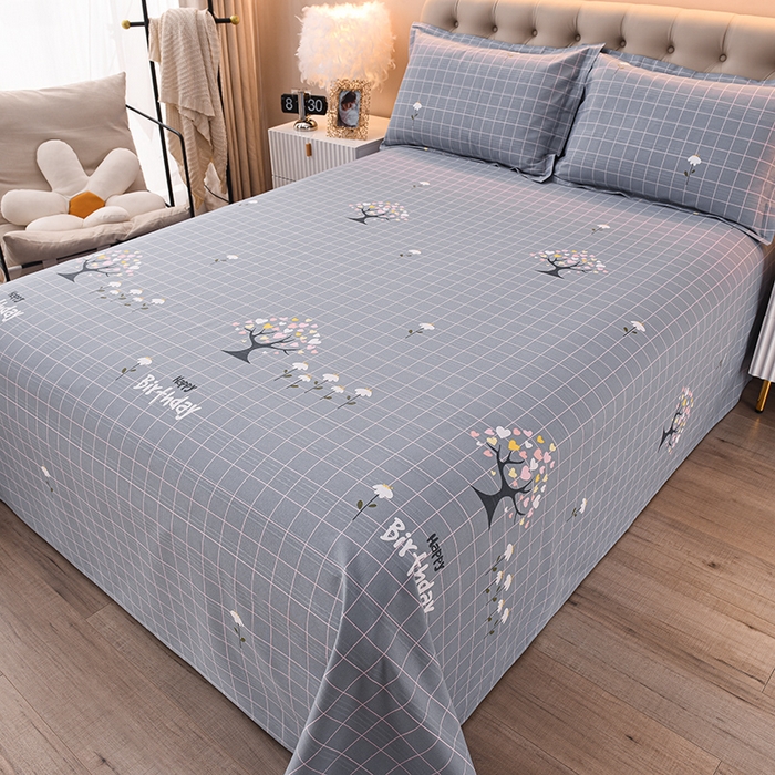 91家纺网 家纺一手货源 找家纺 润淳家居 2025新款老粗布三件套及单品 快乐树 灰