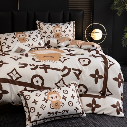 91家纺网 家纺一手货源 找家纺 （总）2025新款水洗真丝数码印花四件套