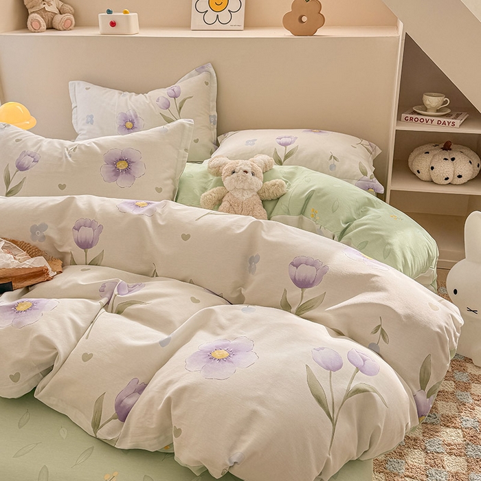 91家纺网 家纺一手货源 找家纺 绵庭家纺 2025新款12868全棉套件单品系列二四件套 奇异花朵