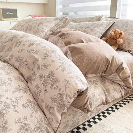 绵庭家纺 2025新款12868全棉套件单品系列二四件套 摩菲